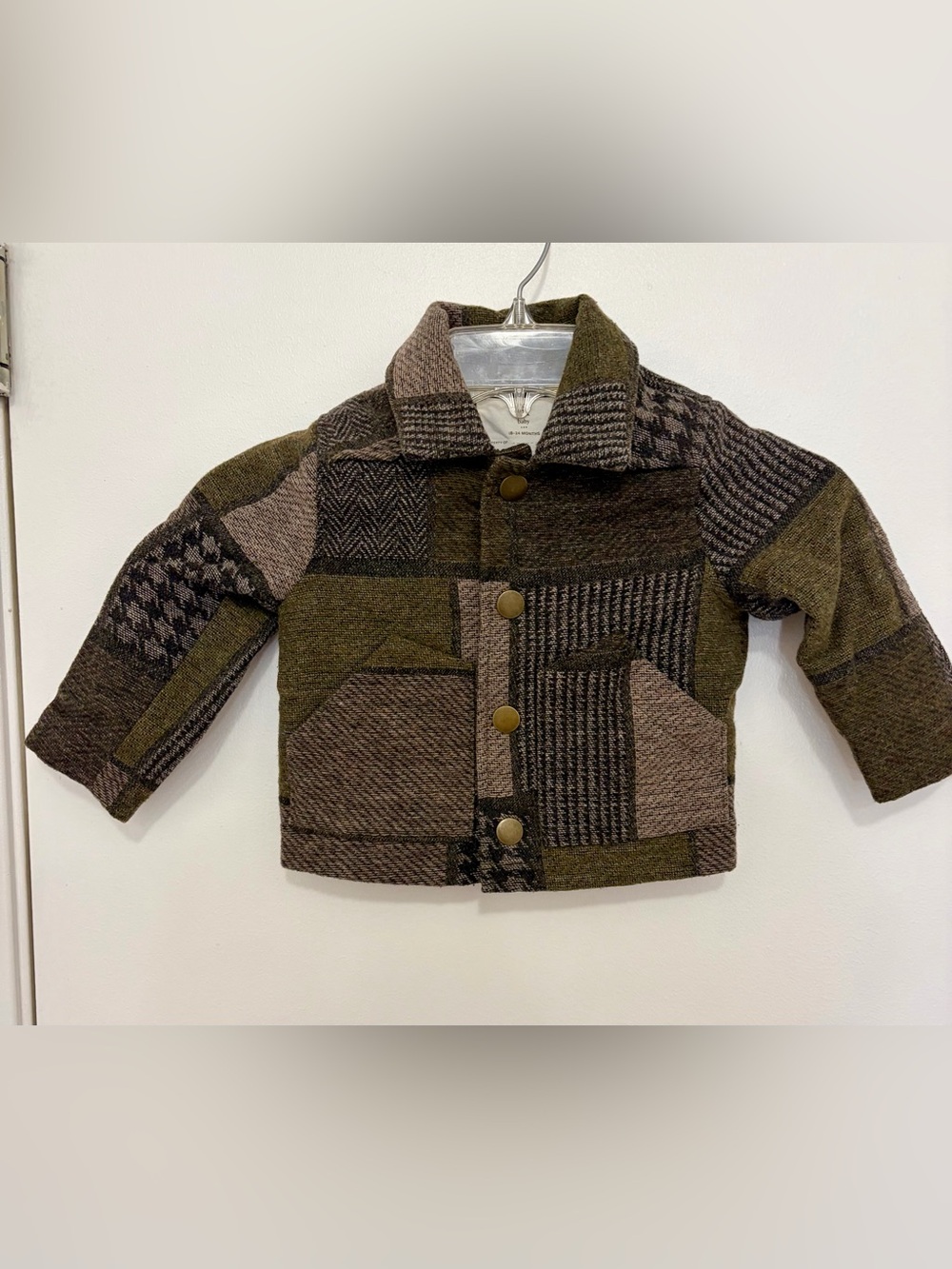 Banana republic Patchwork Button-Front Jacket in Olive & Brown